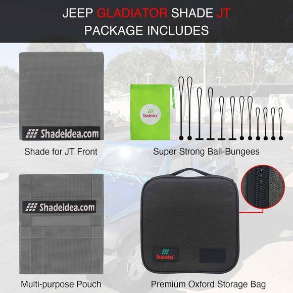 Shadeidea Front Sun‎ Shade for Jeep Gladiator JT (2018–2023) – Gray - Picture 6 of 8